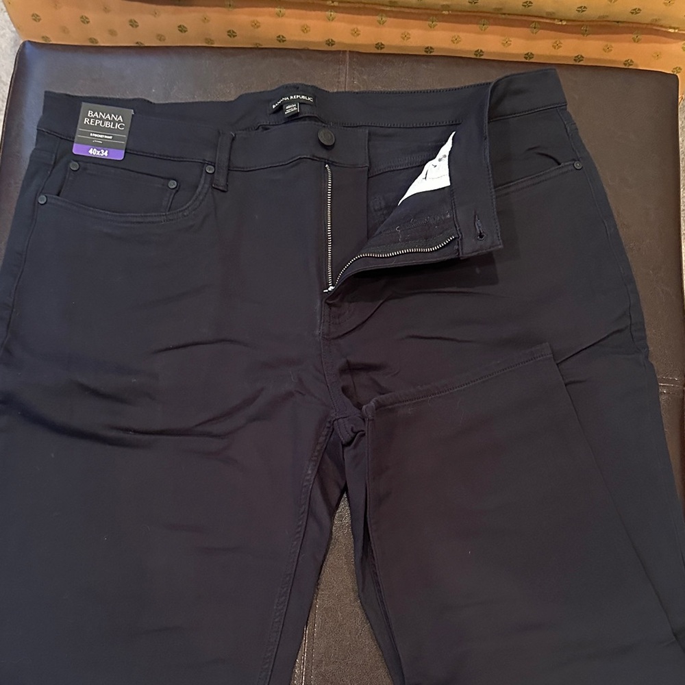 NWT Banana Republic Men's Black 5 Pocket Pants 40x34